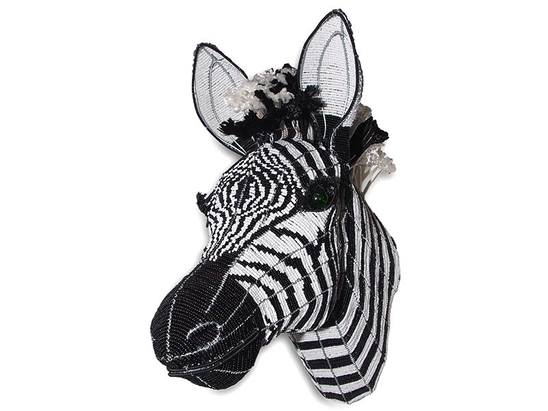 Bead and Wire Rope Zebra Wall Hanging