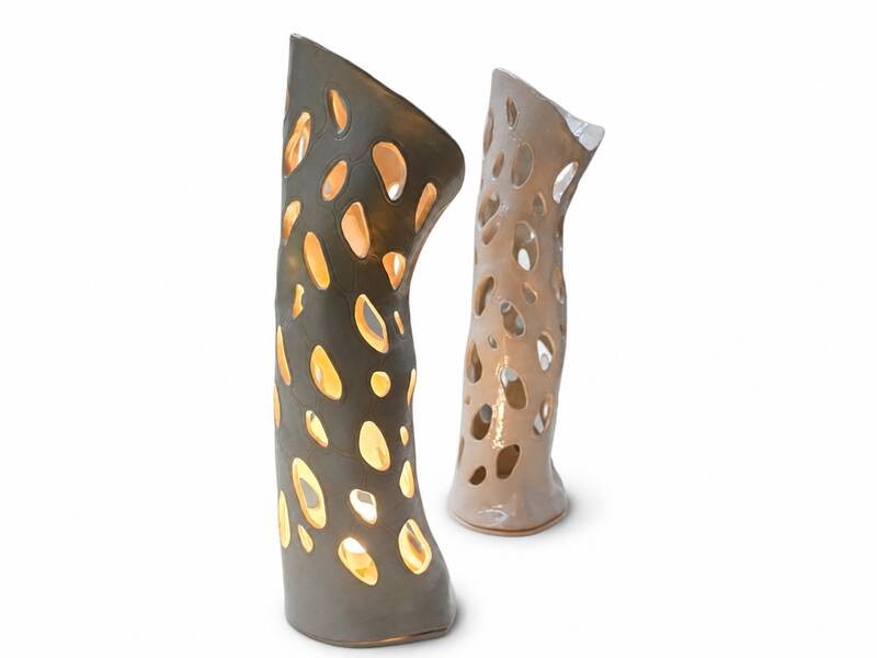 Organic Cutout Ceramic Light Sculpture &mdash; Anne-Marie Rosenstein