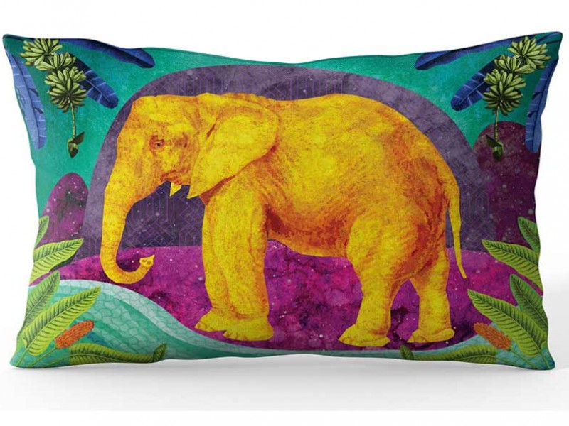 Africa Dreaming Collection Ramie Cushion Cover - Elephant