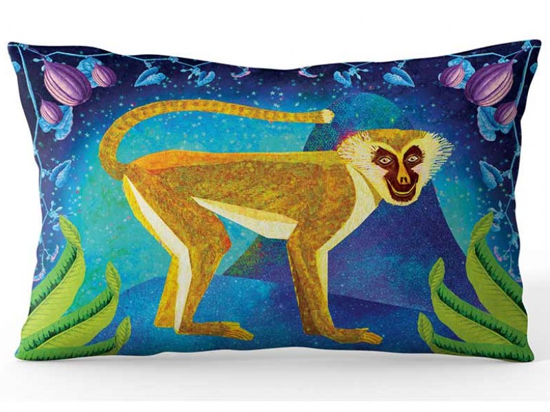 Africa Dreaming Collection Ramie Cushion Cover - Monkey