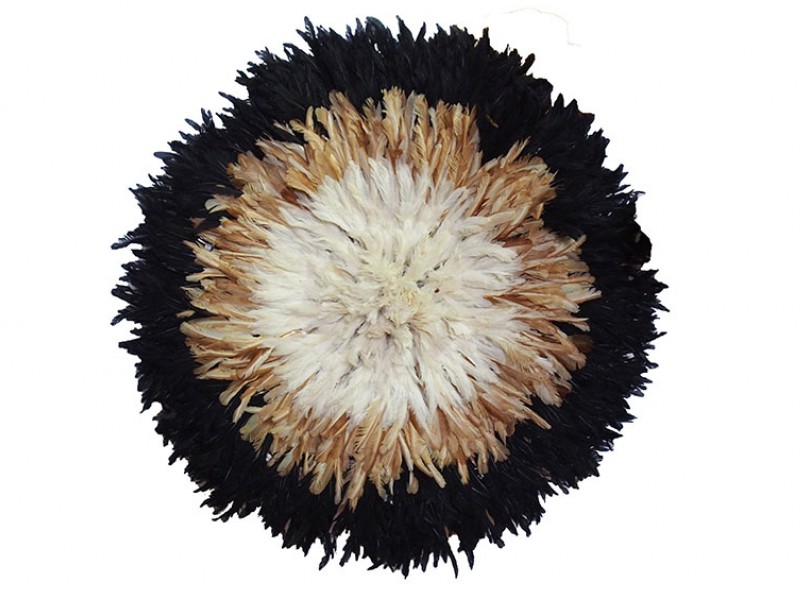 Juju Feather Hat Black, Natural, Ivory