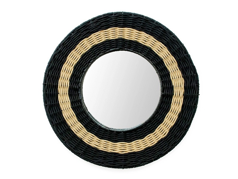 Small Round Mirror - Black and Natural