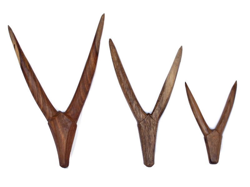 Abstract Carved Antelope Heads