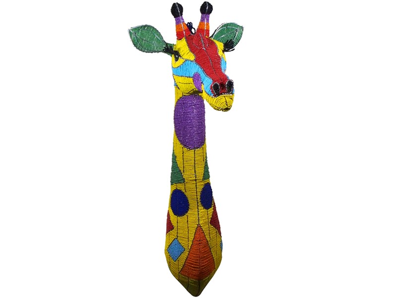 Colourful Beaded Wall Hanging Giraffe Head Colourful Beaded Wall Hanging Giraffe Head