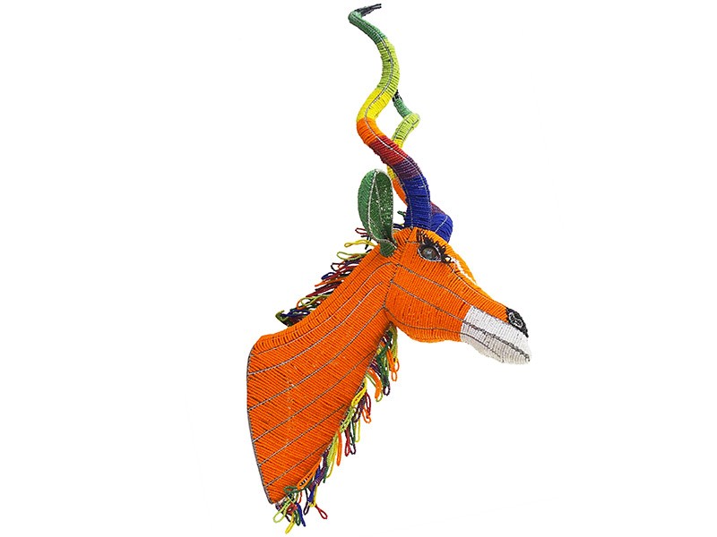 Colourful Beaded Wall Hanging Kudu Head Colourful Beaded Wall Hanging Kudu Head
