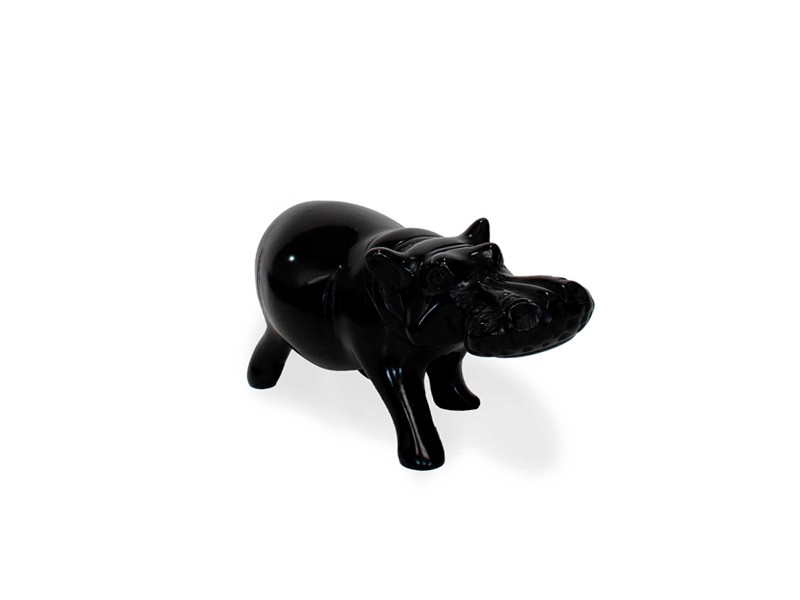 Black Soapstone Hippo 