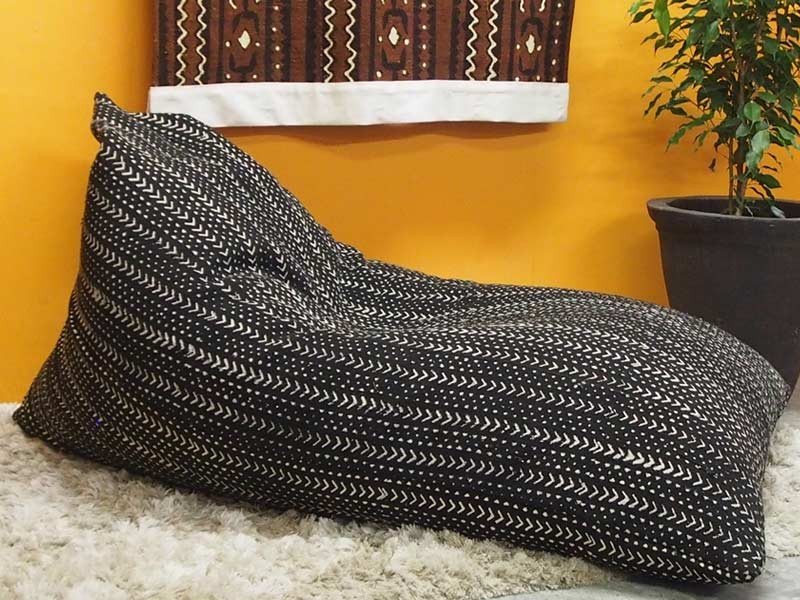 Mudcloth Bean Bag - Black Mudcloth Bean Bag - Black