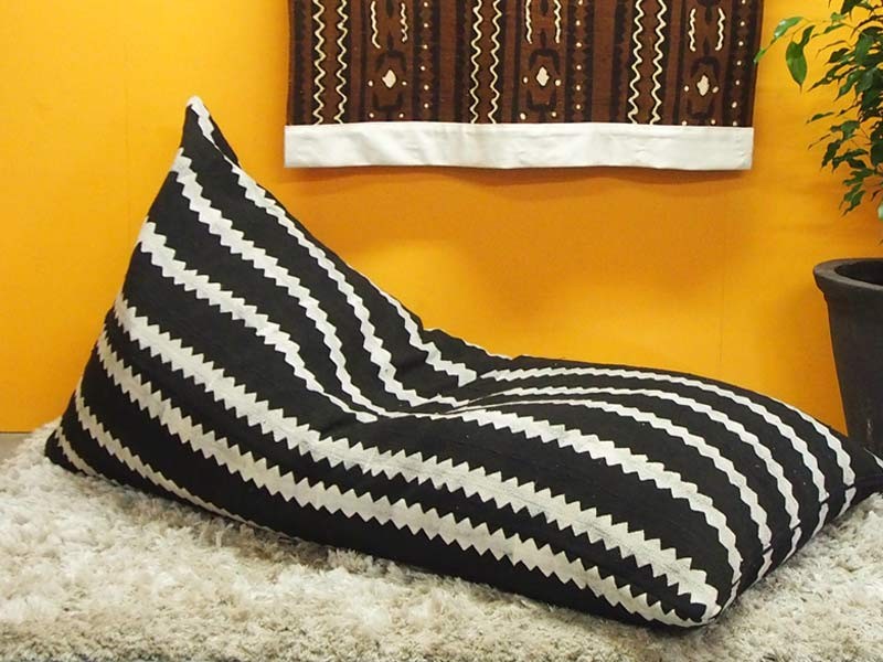 Mudcloth Bean Bag - Black Mudcloth Bean Bag - Black
