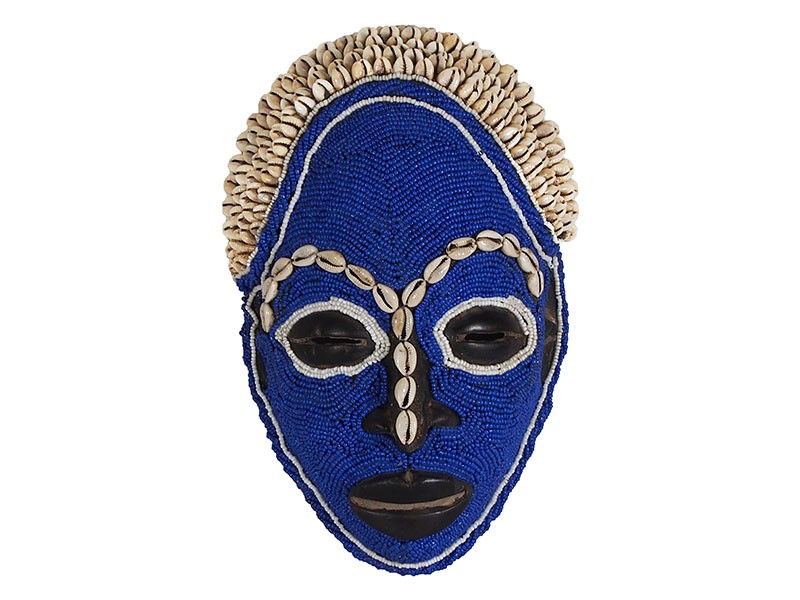 Bamileke Blue Beaded Mask - Small