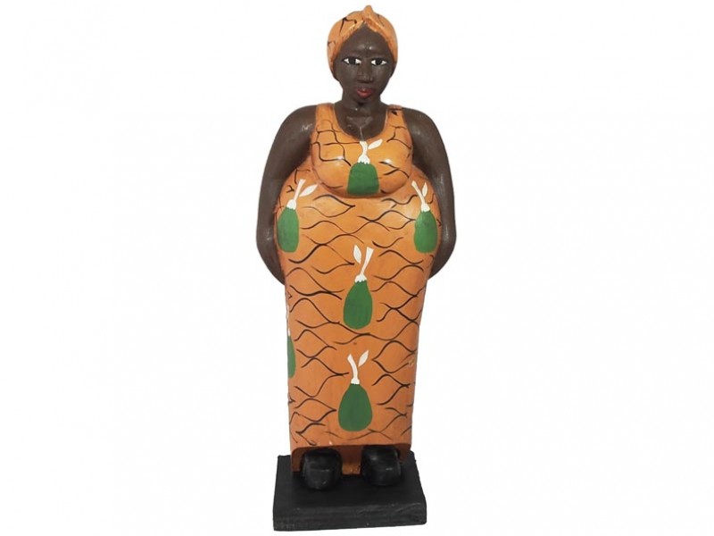 Mama Africa Wood Sculpture - caramel-mangoes-68cm-front