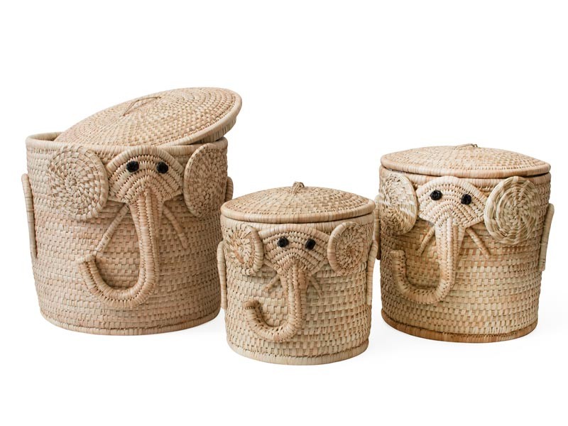 Elephant Laundry Basket Set