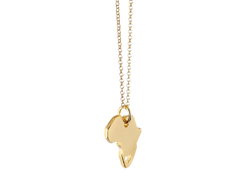 African Creative :: Africa with heart cut out - gold