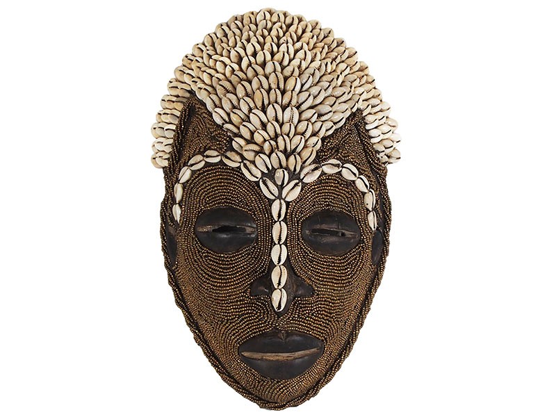 Bamileke Gold Beaded Mask - Small