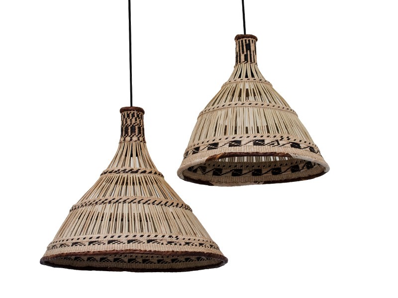 Woven bell shape Ilala palm lampshade