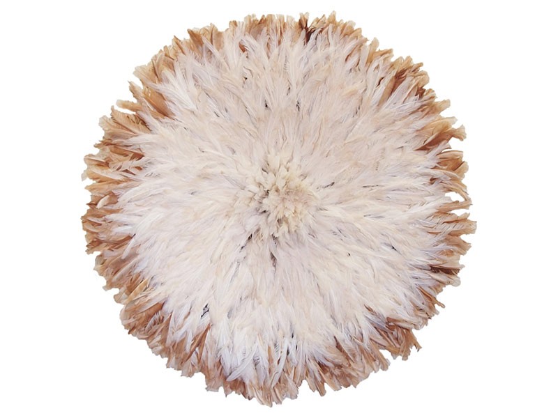 Juju Feather Hat Natural and Ivory