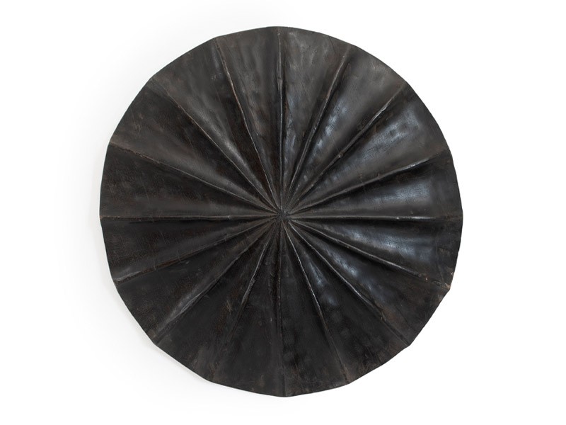 Large Round Bamileke Wood Shield - Black 