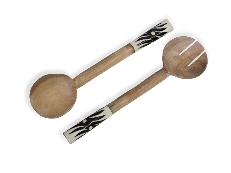 Handcrafted Wooden Salad Server Set