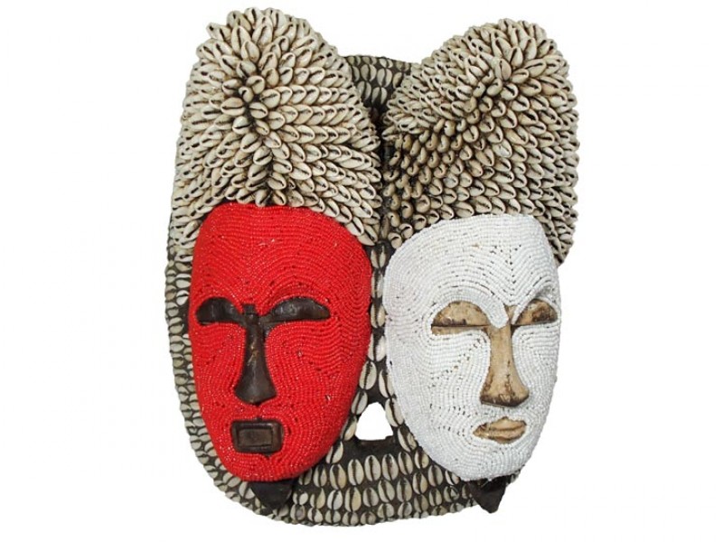 Baule Two-Faced Beaded Mask