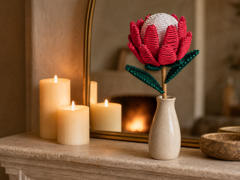 12_king_protea_fireplace_mantel