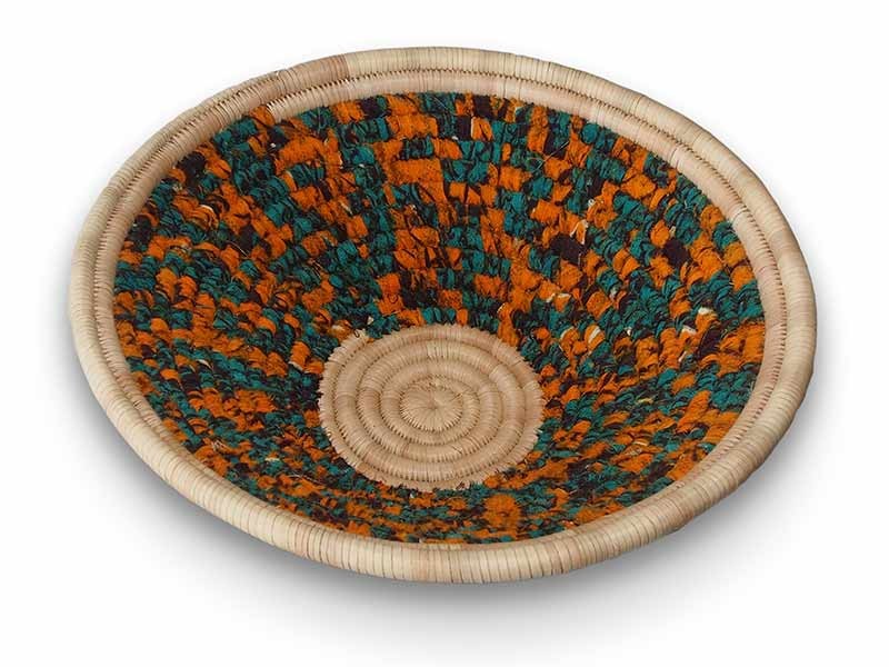 Chitenge Fabric and Grass Basket Chitenge Fabric and Grass Basket