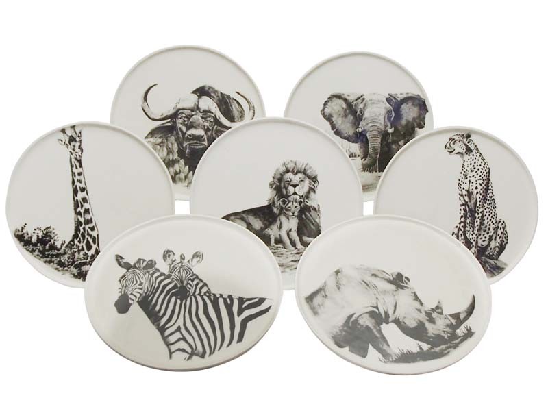 African Creative :: Ceramic Lion and Lion Cub Plate