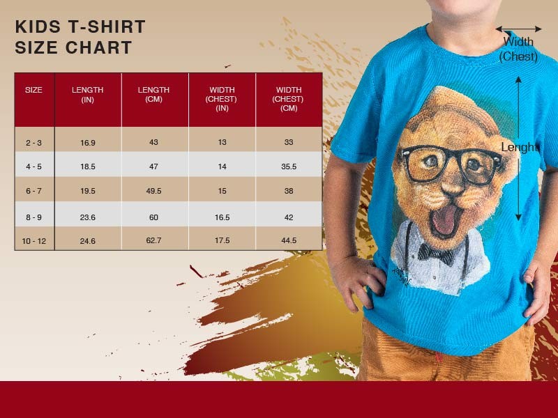 Kids size chart Kids size chart