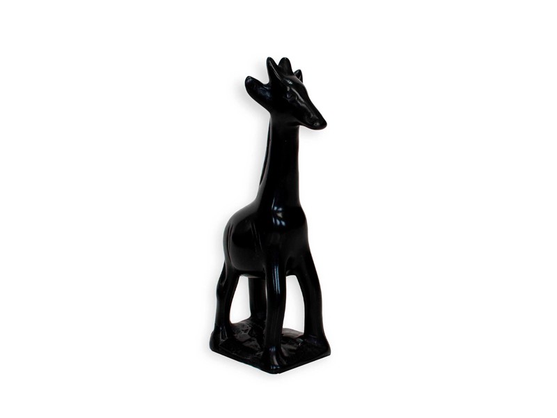 Black Soapstone Giraffe Pair | Handcrafted African Art Décor