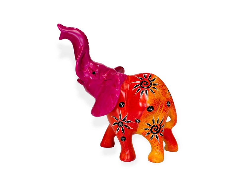 Multicolor Soapstone Elephant | Handcrafted African Art Decor