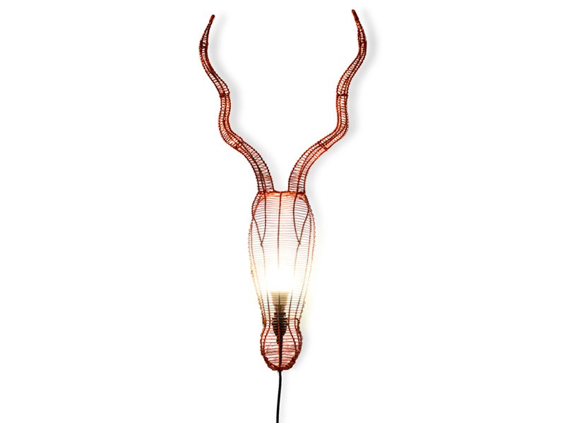 Copper Kudu Head Wall Light