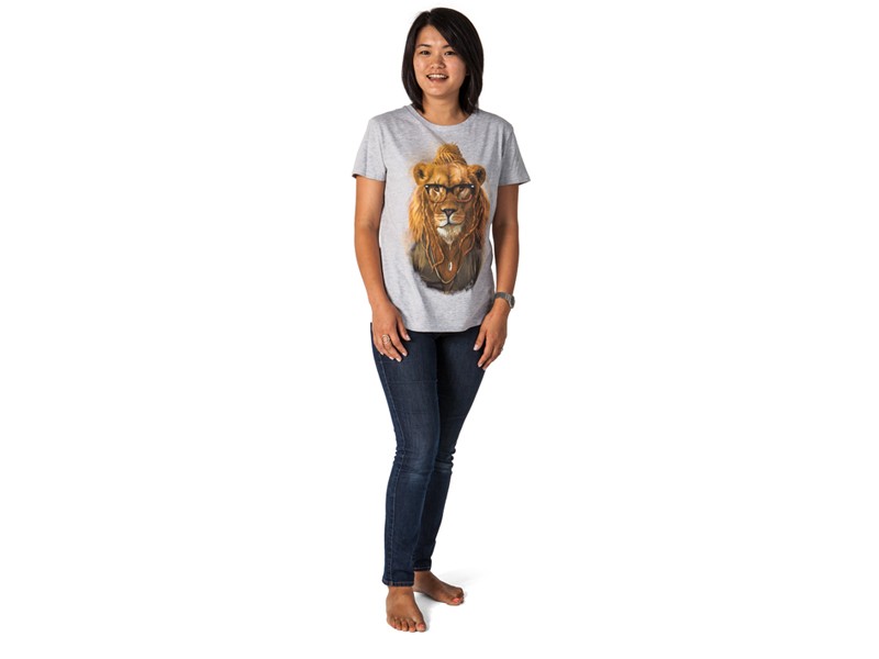 Ladies Lion T-Shirt - Grey Melange Ladies Lion T-Shirt - Grey Melange