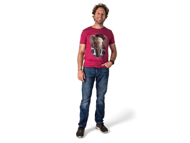 Mens Elephant T-Shirt - Burgandy Merlange Mens Elephant T-Shirt - Burgandy Merlange