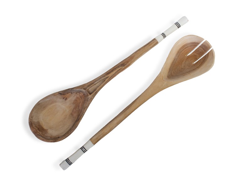 Handcrafted Wooden Salad Server Set Small