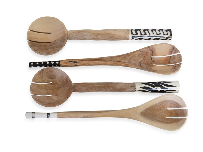 Handcrafted Wooden Salad Server Set Small