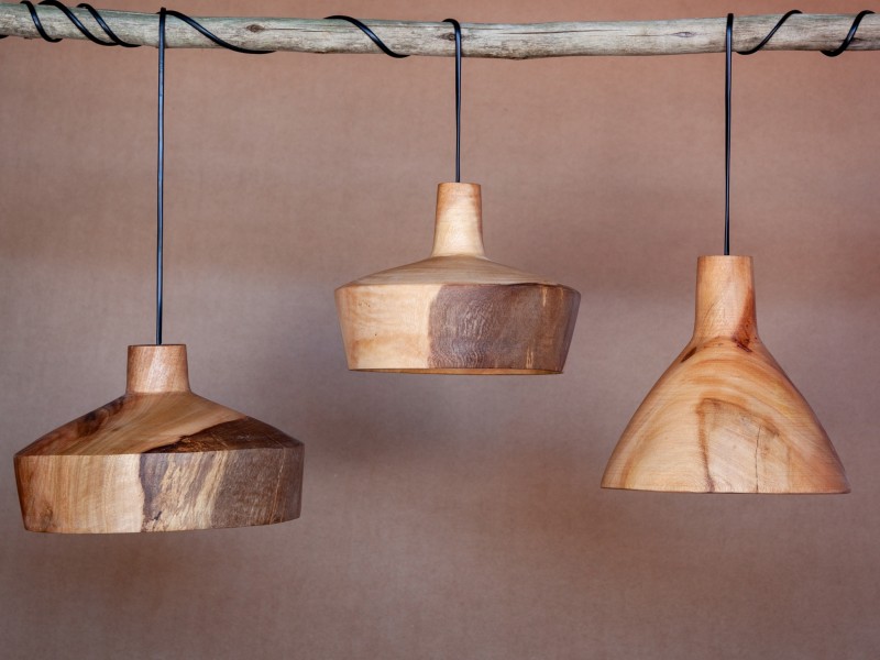 Assorted wood light fittings