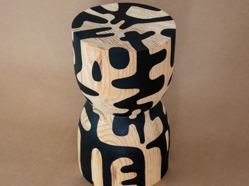 Hand Painted Kuba Hourglass topview