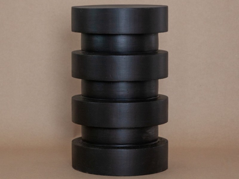 Turned Annulated Stool - Black