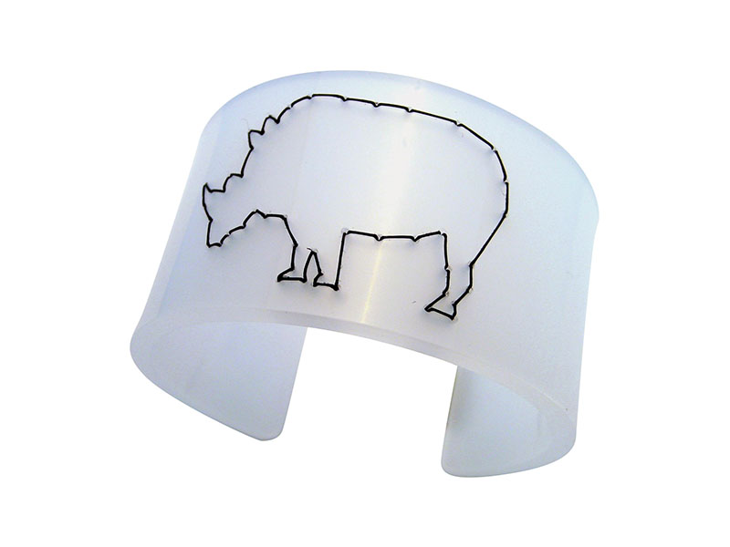 Perspex Cuff With Hand stitched Animals