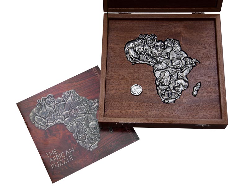Puzzle Of Africa 36 Pieces In Wooden Box