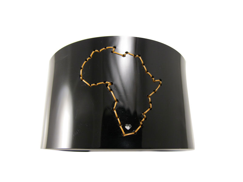 Perspex Cuff With Hand stitched Africa