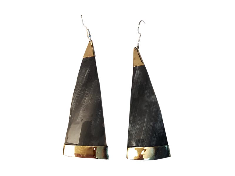 Artistic Triangular Cow Horn Earrings