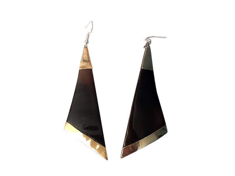 Artstic Angular Cow Horn Earrings