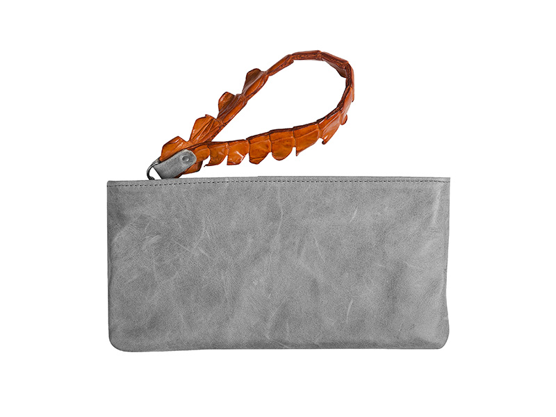 Candy Clutch - Small - Leather With Croc Wristlet